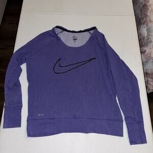 Nike Dri-Fit Sportswear Purple Gym Lightweight Sweatshirt Size Women's Medium